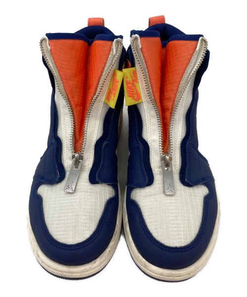 NIKE（ナイキ）NIKE (ナイキ) エアジョーダン1 レトロ ハイ ジップ ネイビー×ホワイト サイズ:24.5の古着・服飾アイテム