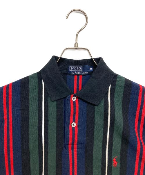 POLO RALPH LAUREN（ポロ・ラルフローレン）POLO RALPH LAUREN (ポロ・ラルフローレン) 長袖ポロシャツ ブラック×グリーン サイズ:Mの古着・服飾アイテム