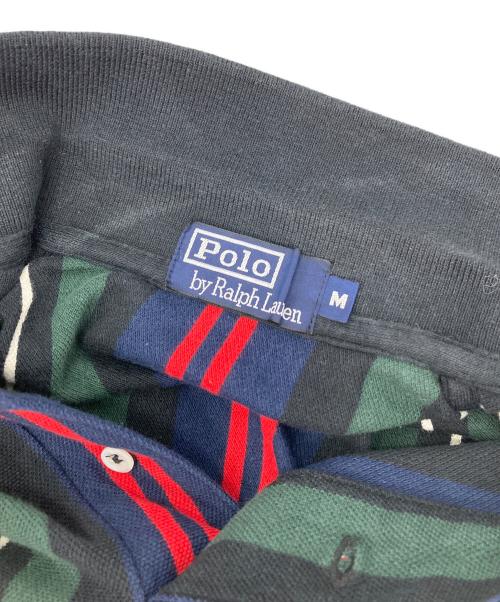 POLO RALPH LAUREN（ポロ・ラルフローレン）POLO RALPH LAUREN (ポロ・ラルフローレン) 長袖ポロシャツ ブラック×グリーン サイズ:Mの古着・服飾アイテム