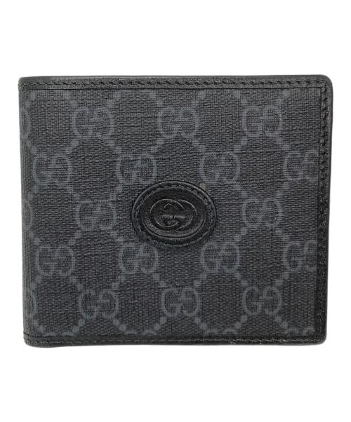 GUCCI（グッチ）GUCCI (グッチ) GGスプリーム コンパクトウォレット ブラックの古着・服飾アイテム