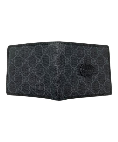 GUCCI（グッチ）GUCCI (グッチ) GGスプリーム コンパクトウォレット ブラックの古着・服飾アイテム