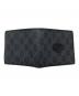 中古・古着 GUCCI (グッチ) GGスプリーム コンパクトウォレット ブラック：28000円