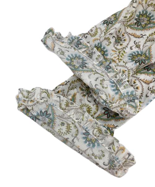 SOULEIADO（ソレイアード）SOULEIADO (ソレイアード) コットンボイルプリント ショートブラウス ホワイト サイズ:36の古着・服飾アイテム