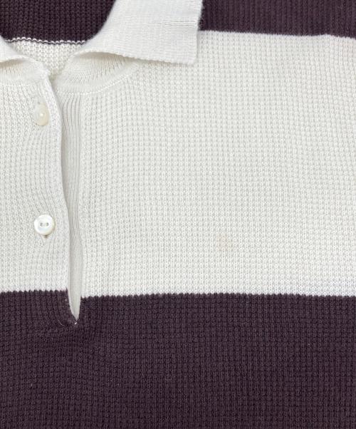 PHEENY（フィーニー）PHEENY (フィーニー) Cotton wholegarment polo S/S ホワイト サイズ:Fの古着・服飾アイテム