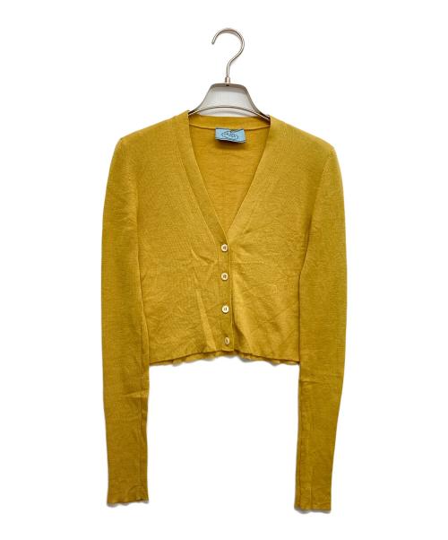 PRADA（プラダ）PRADA (プラダ) カシミヤシルクカーディガン イエロー サイズ:36の古着・服飾アイテム
