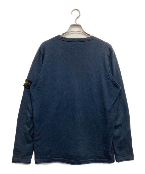 STONE ISLAND（ストーンアイランド）STONE ISLAND (ストーンアイランド) Crew neck cotton nylon knit ネイビー サイズ:XLの古着・服飾アイテム