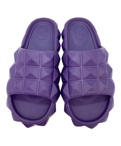 VALENTINO GARAVANI（ヴァレンティノ・ガラヴァーニ）VALENTINO GARAVANI (ヴァレンティノ・ガラヴァーニ) ローマンスタッズ タートル サンダル パープル サイズ:38の古着・服飾アイテム