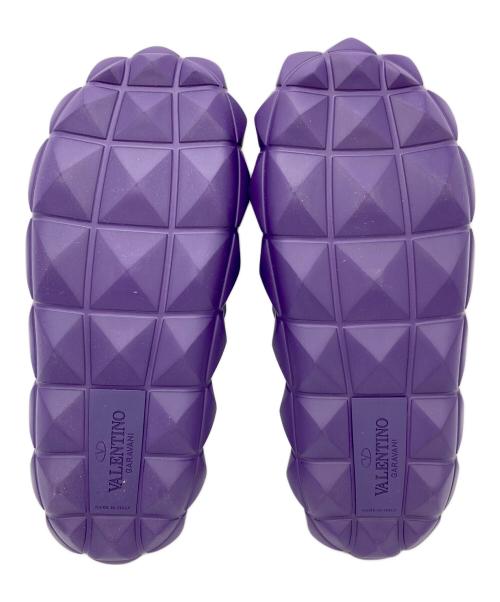 VALENTINO GARAVANI（ヴァレンティノ・ガラヴァーニ）VALENTINO GARAVANI (ヴァレンティノ・ガラヴァーニ) ローマンスタッズ タートル サンダル パープル サイズ:38の古着・服飾アイテム