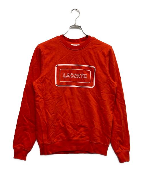 LACOSTE（ラコステ）LACOSTE (ラコステ) リフレクティブロゴクルーネックススウェット レッド サイズ:2の古着・服飾アイテム