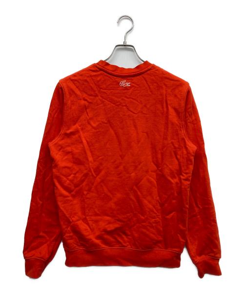 LACOSTE（ラコステ）LACOSTE (ラコステ) リフレクティブロゴクルーネックススウェット レッド サイズ:2の古着・服飾アイテム