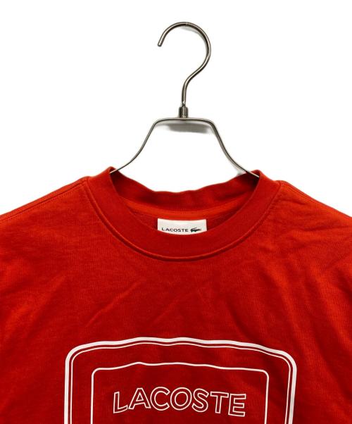 LACOSTE（ラコステ）LACOSTE (ラコステ) リフレクティブロゴクルーネックススウェット レッド サイズ:2の古着・服飾アイテム