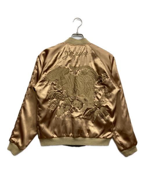 テーラー東洋（テーラートウヨウ）テーラー東洋 (テーラートウヨウ) バイカースカル刺繍リバーシブルサテンスカジャン イエロー×ネイビー サイズ:Sの古着・服飾アイテム