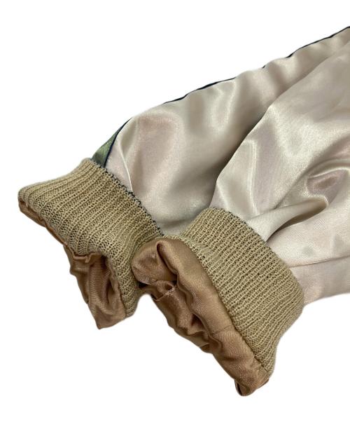 テーラー東洋（テーラートウヨウ）テーラー東洋 (テーラートウヨウ) バイカースカル刺繍リバーシブルサテンスカジャン イエロー×ネイビー サイズ:Sの古着・服飾アイテム