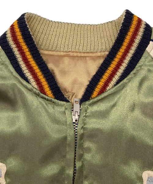 テーラー東洋（テーラートウヨウ）テーラー東洋 (テーラートウヨウ) バイカースカル刺繍リバーシブルサテンスカジャン イエロー×ネイビー サイズ:Sの古着・服飾アイテム