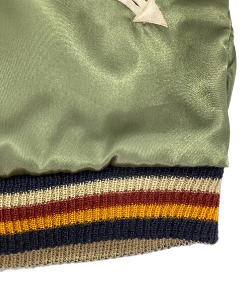 テーラー東洋（テーラートウヨウ）テーラー東洋 (テーラートウヨウ) バイカースカル刺繍リバーシブルサテンスカジャン イエロー×ネイビー サイズ:Sの古着・服飾アイテム