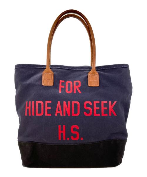 HIDE AND SEEK（ハイドアンドシーク）HIDE AND SEEK (ハイドアンドシーク) キャンバストートバッグ ネイビーの古着・服飾アイテム