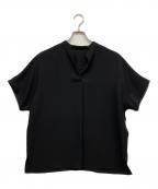 23区ニジュウサンク）の古着「ストレッチジョーゼット フレンチスリーブ カットソー」｜ブラック