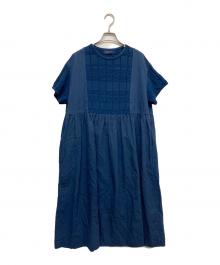 FUGA FUGA（フーガフーガ）の古着「イチジク柄刺繍入りリネンワンピース」｜ブルー