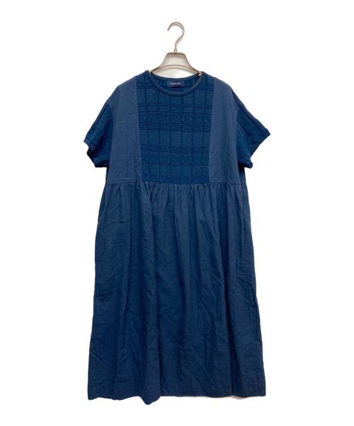 FUGA FUGA（フーガフーガ）FUGA FUGA (フーガフーガ) イチジク柄刺繍入りリネンワンピース ブルー サイズ:Fの古着・服飾アイテム