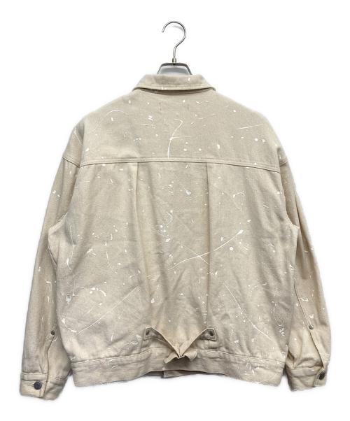 JUNGLE STORM（ジャングルストーム）JUNGLE STORM (ジャングルストーム) ホワイトデニムジャケット ベージュ サイズ:Lの古着・服飾アイテム