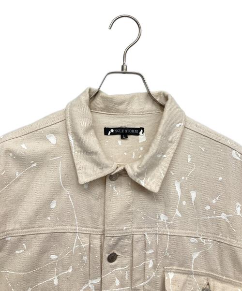 JUNGLE STORM（ジャングルストーム）JUNGLE STORM (ジャングルストーム) ホワイトデニムジャケット ベージュ サイズ:Lの古着・服飾アイテム