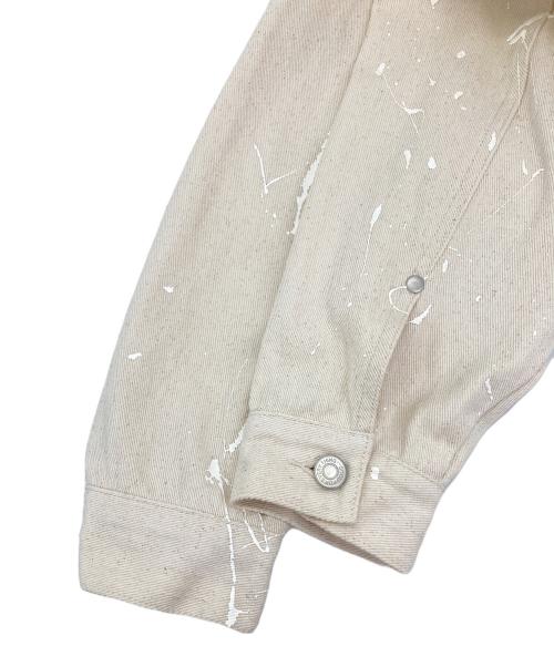 JUNGLE STORM（ジャングルストーム）JUNGLE STORM (ジャングルストーム) ホワイトデニムジャケット ベージュ サイズ:Lの古着・服飾アイテム