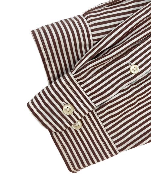 RALPH LAUREN（ラルフローレン）RALPH LAUREN (ラルフローレン) ストライプシャツ ブラウン サイズ:Ｌの古着・服飾アイテム