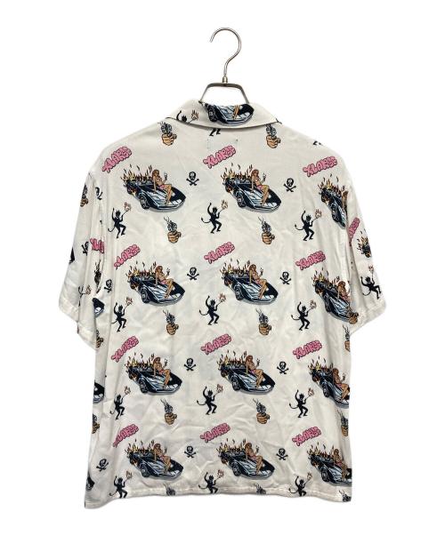 X-LARGE（エクストララージ）X-LARGE (エクストララージ) BURN DOWN PATTERN SHIRT ホワイト サイズ:Mの古着・服飾アイテム