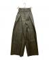 CLANE（クラネ）の古着「WIDE TUCK LEATHER PANTS」｜オリーブ
