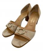 BURBERRY BLUE LABELバーバリーロンドンブルーレーベル）の古着「ヒールサンダル」｜ブラウン