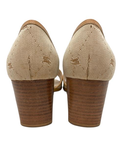 BURBERRY BLUE LABEL（バーバリー ブルー レーベル）BURBERRY BLUE LABEL (バーバリーロンドンブルーレーベル) ヒールサンダル ブラウン サイズ:24の古着・服飾アイテム