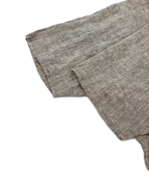 FLAX（フラックス）FLAX (フラックス) ヴィンテージリネン半袖シャツ ブラウン サイズ:Mの古着・服飾アイテム