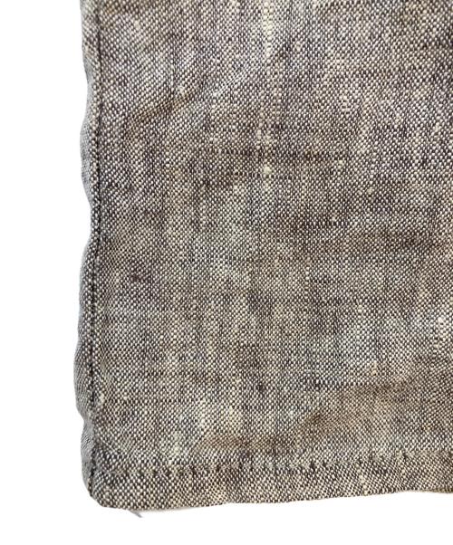 FLAX（フラックス）FLAX (フラックス) ヴィンテージリネン半袖シャツ ブラウン サイズ:Mの古着・服飾アイテム