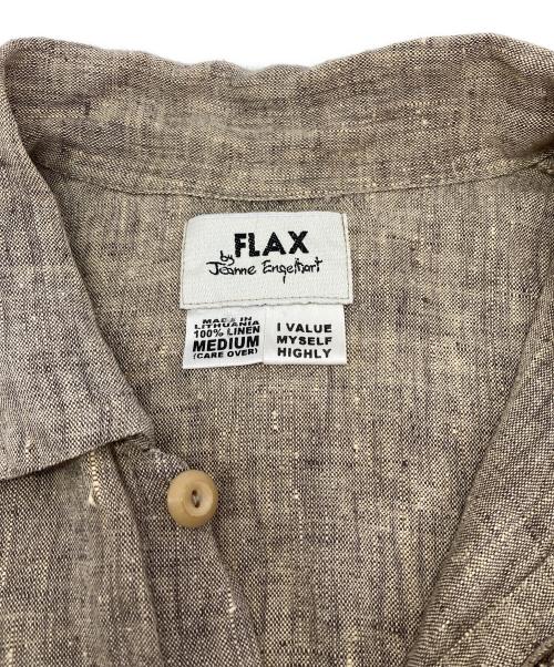 FLAX（フラックス）FLAX (フラックス) ヴィンテージリネン半袖シャツ ブラウン サイズ:Mの古着・服飾アイテム