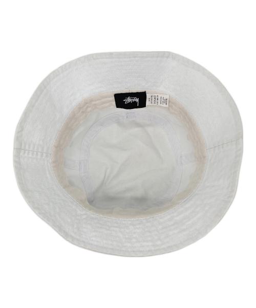 stussy（ステューシー）stussy (ステューシー) バケットハット ホワイト サイズ:S/Mの古着・服飾アイテム