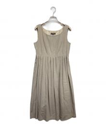 BURBERRY（バーバリー）の古着「ギャザーノースリーブワンピース」｜ベージュ