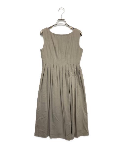 BURBERRY（バーバリー）BURBERRY (バーバリー) ギャザーノースリーブワンピース ベージュ サイズ:40の古着・服飾アイテム