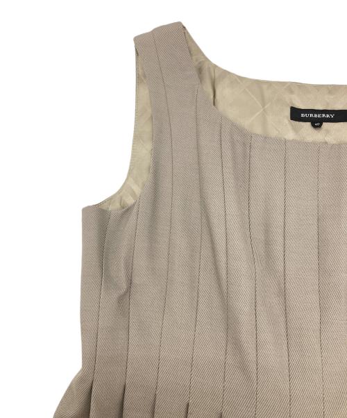 BURBERRY（バーバリー）BURBERRY (バーバリー) ギャザーノースリーブワンピース ベージュ サイズ:40の古着・服飾アイテム