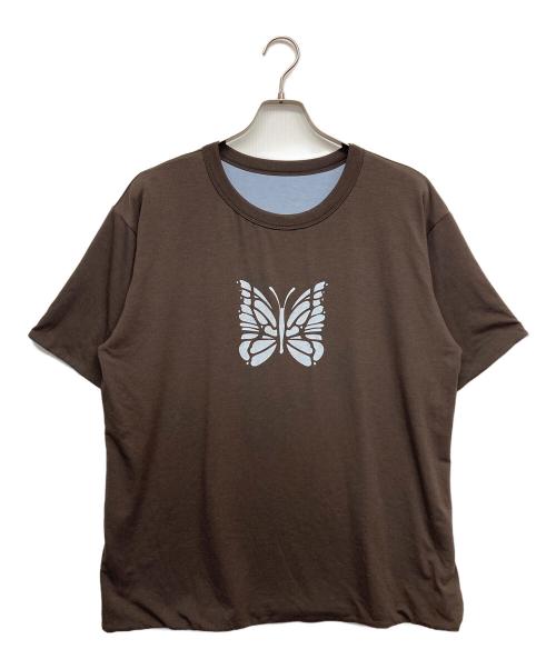 Needles（ニードルズ）Needles (ニードルズ) S/S Reversible Tee - PE/R/PU Jersey ブラウン×ブルー サイズ:Mの古着・服飾アイテム