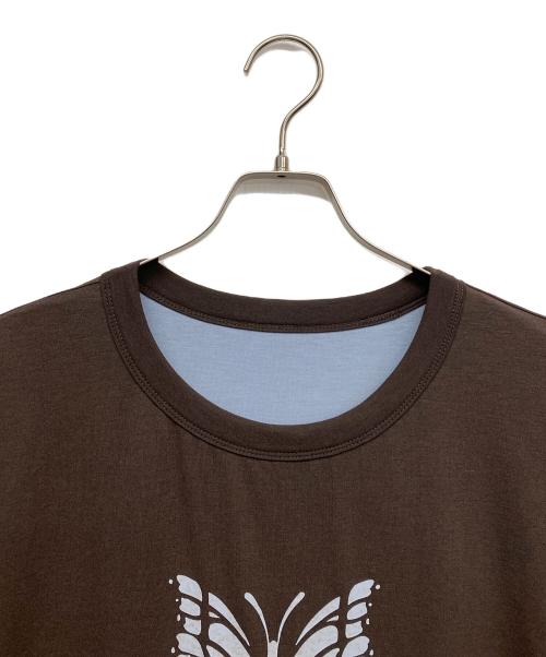 Needles（ニードルズ）Needles (ニードルズ) S/S Reversible Tee - PE/R/PU Jersey ブラウン×ブルー サイズ:Mの古着・服飾アイテム