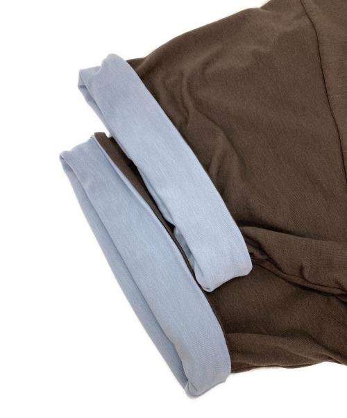 Needles（ニードルズ）Needles (ニードルズ) S/S Reversible Tee - PE/R/PU Jersey ブラウン×ブルー サイズ:Mの古着・服飾アイテム