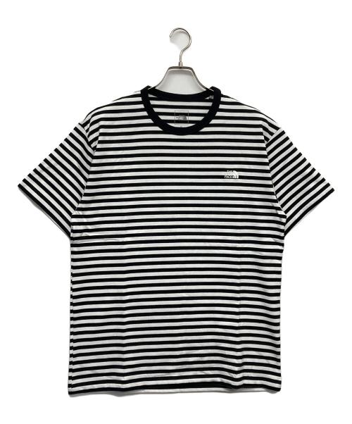 THE NORTH FACE（ザ ノース フェイス）THE NORTH FACE (ザ ノース フェイス) S/S Multi Border TEE ブラック×ホワイト サイズ:XLの古着・服飾アイテム