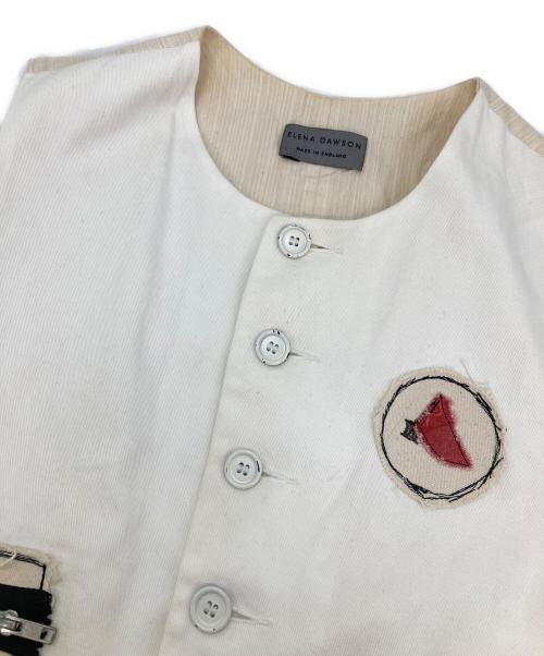 ELENA DAWSON（エレナ ドーソン）ELENA DAWSON (エレナ ドーソン) コットンボタンベスト ホワイト サイズ:無しの古着・服飾アイテム
