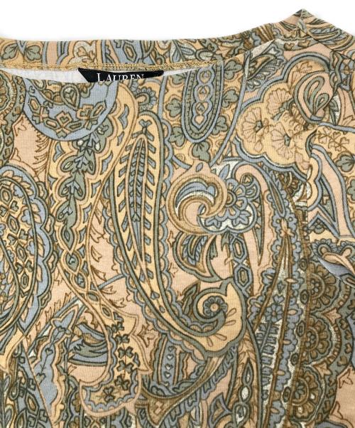 LAUREN RALPH LAUREN（ローレンラルフローレン）LAUREN RALPH LAUREN (ローレンラルフローレン) ペイズリーTシャツ グリーン サイズ:Sの古着・服飾アイテム