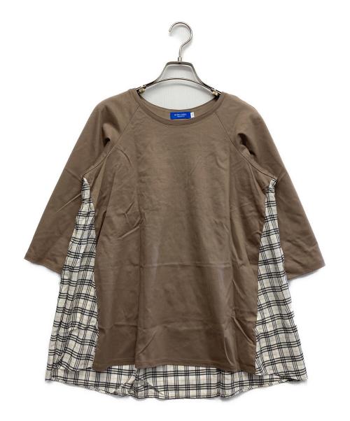 BLUE LABEL CRESTBRIDGE（ブルーレーベルクレストブリッジ）BLUE LABEL CRESTBRIDGE (ブルーレーベルクレストブリッジ) 長袖チェックブラウス ブラウン サイズ:38の古着・服飾アイテム