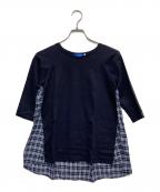 BLUE LABEL CRESTBRIDGEブルーレーベルクレストブリッジ）の古着「長袖チェックブラウス」｜ブラック