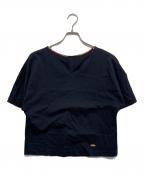 BLUE LABEL CRESTBRIDGEブルーレーベルクレストブリッジ）の古着「半袖ブラウス」｜ブラック