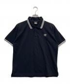 UMBRO×publexアンブロ×）の古着「鹿の子リブライン ポロシャツ」｜ブラック