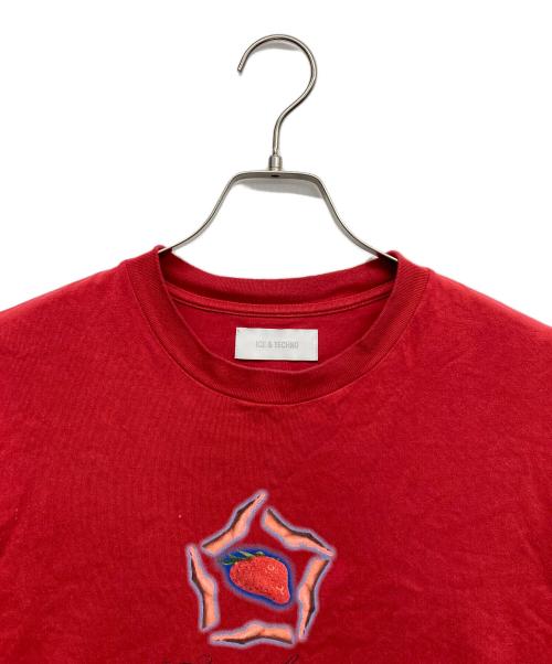 ICE&TECHNO（アイスアンドテクノ）ICE&TECHNO (アイス＆テクノ) プリントTシャツ レッド サイズ:Sの古着・服飾アイテム