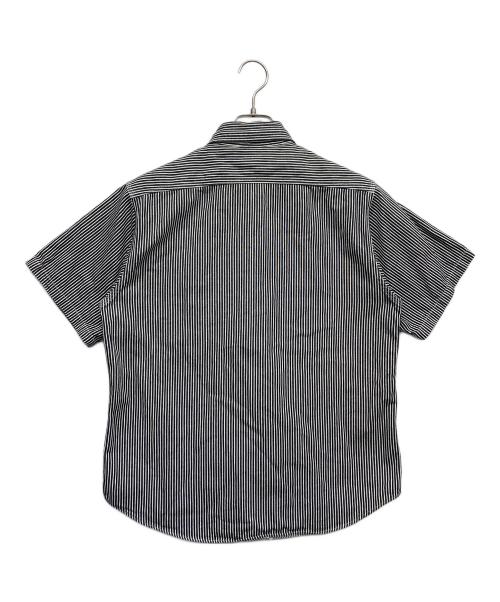 SUGAR CANE（シュガーケーン）SUGAR CANE (シュガーケーン) ヒッコリーストライプ 半袖ワークシャツ ブラック サイズ:Mの古着・服飾アイテム